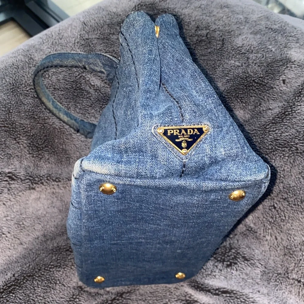 Prada Blue Denim Satchel - Picture 2 of 14